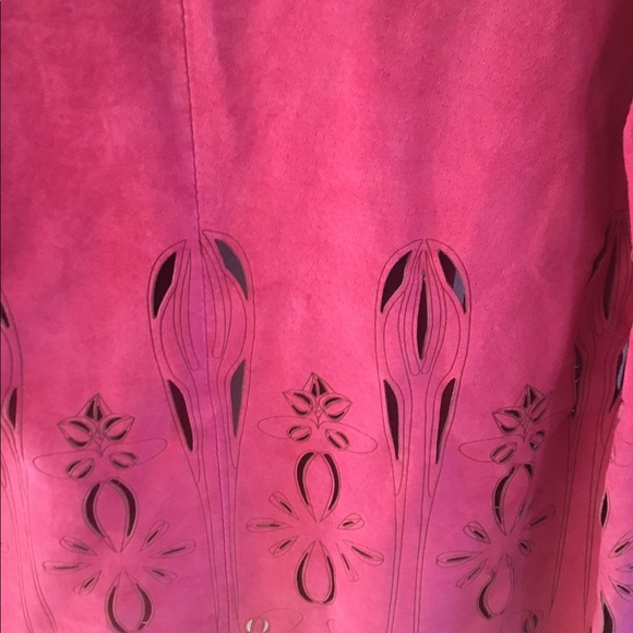 ☃️ Pink Suede Jacket Top Size M - Picture 8 of 13